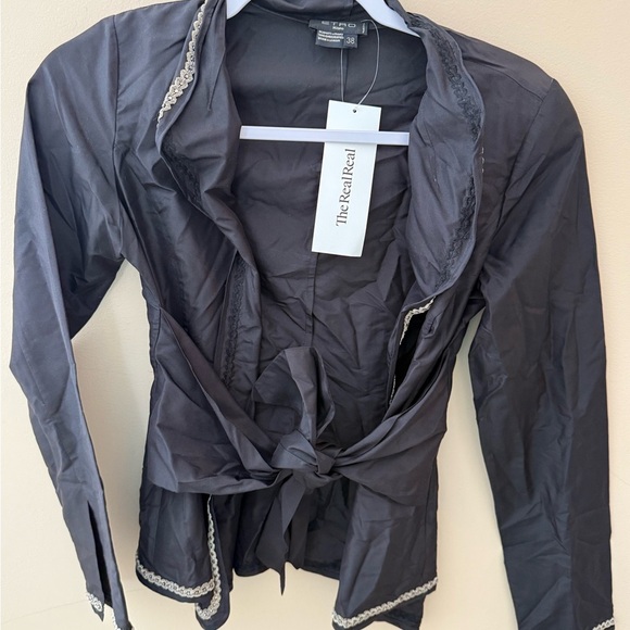 Etro Black silky jacket  evening wear wrap size XS or as Small - Picture 4 of 11